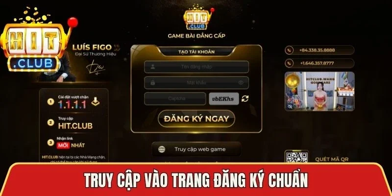 Truy cập vào trang đăng ký chuẩn
